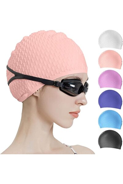 Tripsky Silicone Swim Cap,Comfortable Bathing Cap Ideal for Curly Short Mediu...