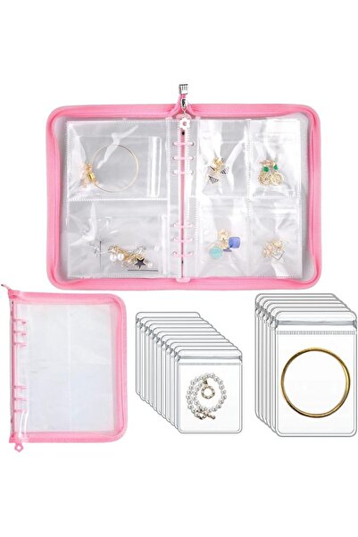Generic Travel Jewelry Organizer Transparent Storage Book with 120 Grids, 75 ...