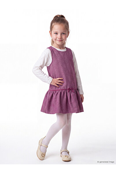 LC Waikiki Lcw Kids Purple Plain Girl's Dress with Nevavm Difference