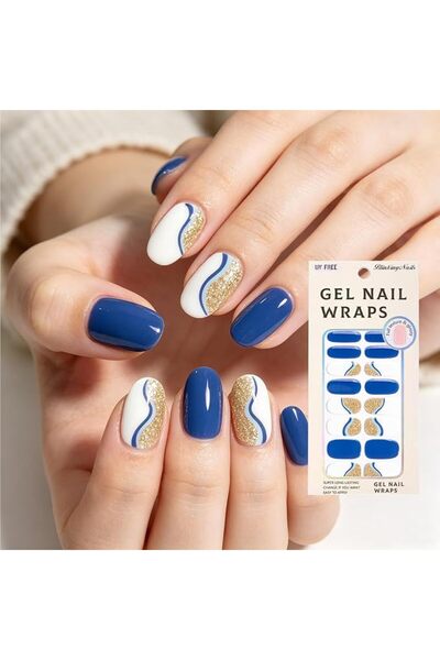 BlinkingNails لاصقات أظافر بدون جل UV، شرائط طلاء أظافر ذاتية اللصق للنساء، ط...