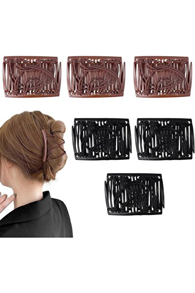 SYOSI 6 PCS Elastic Comb Clip Set, Non-Slip Stretchy Hair Band for Thick and ...