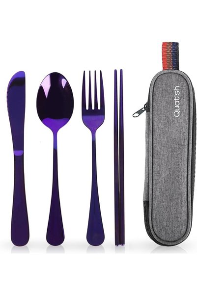 GENERAL Travel Utensils with Case, Quatish Portable Silverware Set for Work, ...