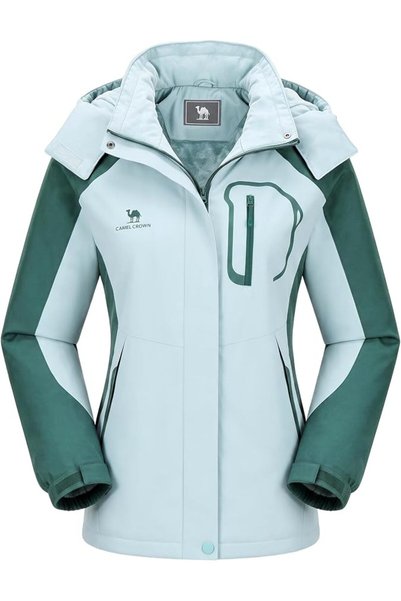 CAMEL CROWN Women's Ski Jacket Winter Snow Coat Warm Fleece Mountain Waterpro...