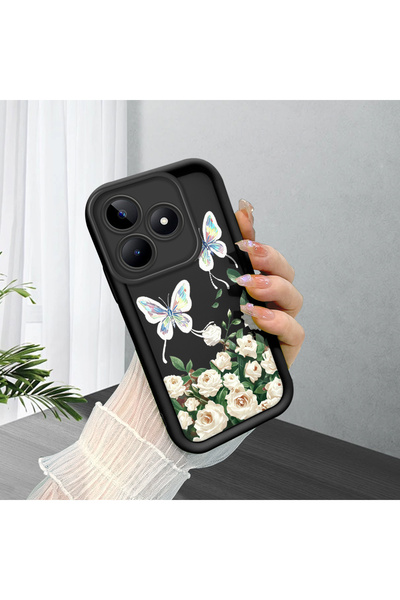 CHICASELUX حافظة هاتف متوافقة مع Realme C51/C53 بنمط الورود والفراشات، مصنوعة...