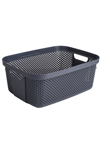 DD SHOP Cos de Depozitare din Plastic Antracit 12L - Cutii Gri-Antracit, Orga...