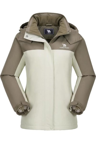 CAMEL CROWN Women's Ski Jacket Winter Snow Coat Warm Fleece Mountain Waterpro...