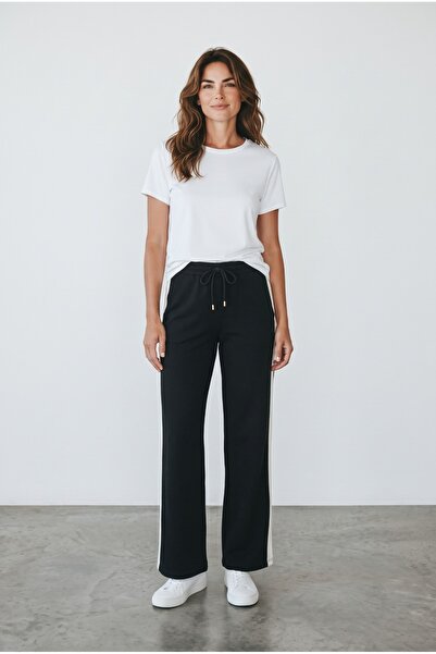 rlt relax time Relax Time Women's Oversize Elastic Waist Side Pockets Wide Le...