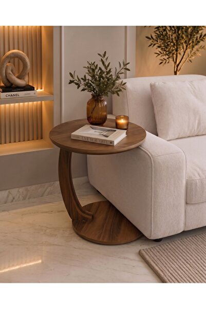 MİRKA Cedar MDF Modern C Sehpa - Koltuk Kenarı Laptop ve Kahve Masası
