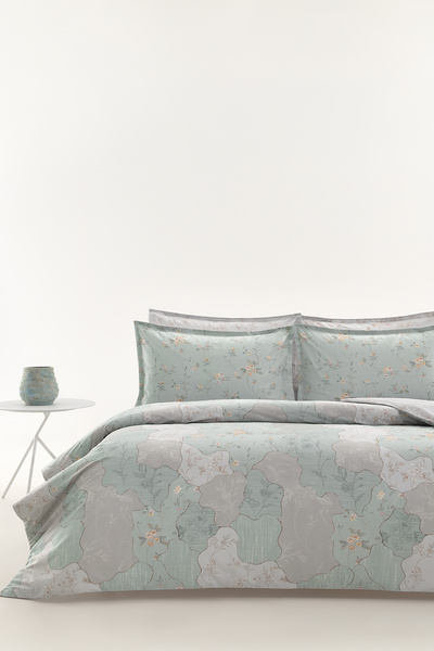 Yataş Leandra 100% Cotton Double Duvet Cover Set - Sage