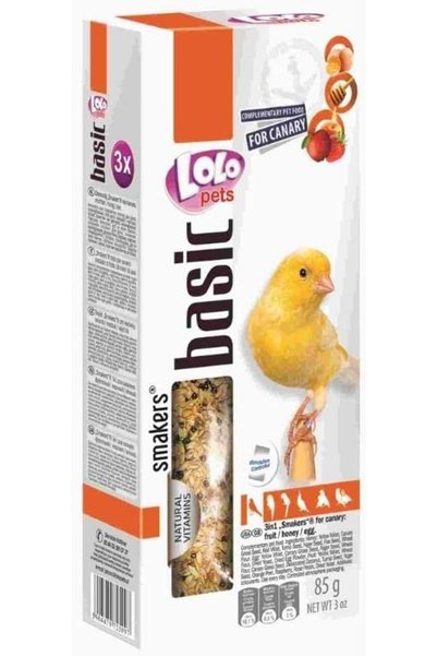 Lolo Pets Smakers 3in1 Complete Food for Canary -egg,honey,fruit, 3pcs 85g