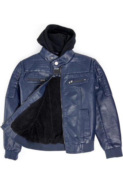 Aktif X-Ray X RAY Boys Faux Leather Jacket, Kids Outerwear Coat, Motorcycle P...