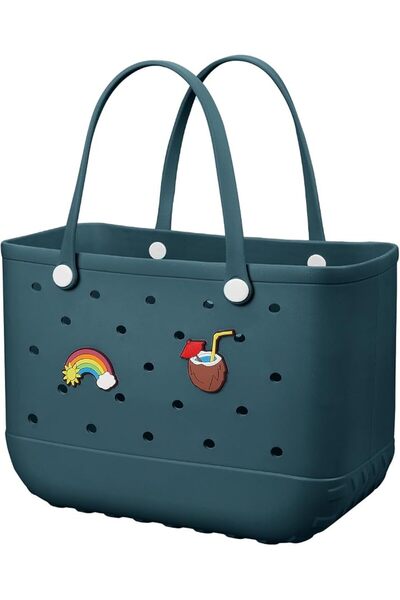 GENERAL Beach Bag Rubber Tote Bag - Waterproof Travel Bag for Women Washable ...