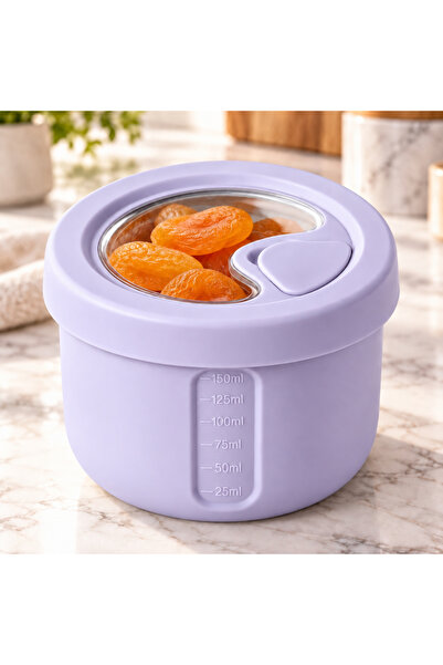 Le murano 150ml 100% Platinum Silicone Round Storage Container, Clear Window ...