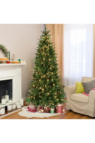 GGEROU Pre-lit Artificial Green Christmas Tree with Warm LED Lights, 120cm/15...