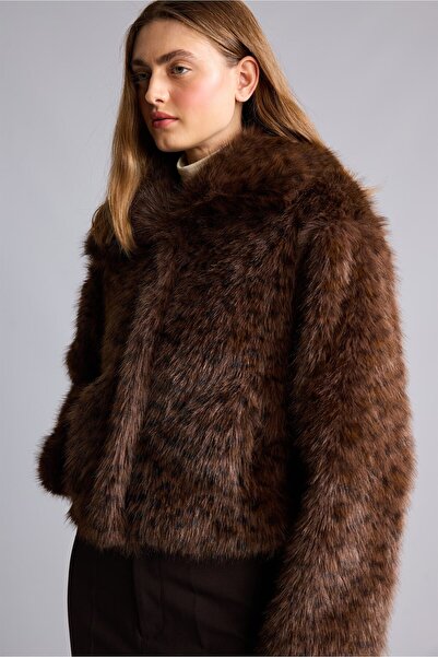 DeFacto Regular Fit High Collar Faux Fur Jacket I0270Ax26Wn