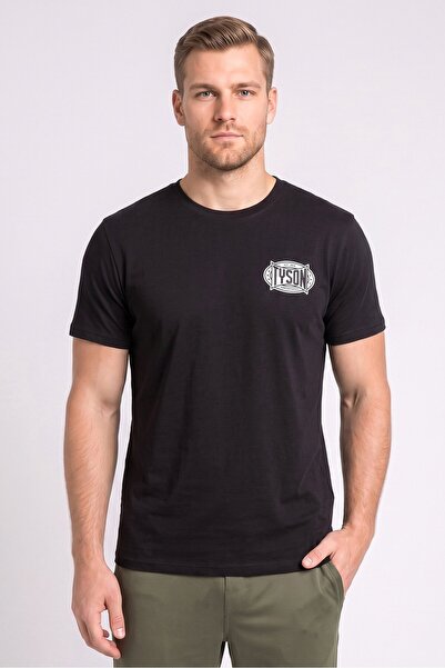 TYSON Men Sportswear Fit Short Sleeve Outdoor T-Shirt, Black