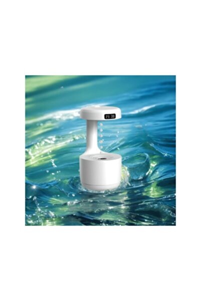 OEM Umidificator, difuzor și ceas, ultrasonic, efect de curgere anti-gravitațională, rezervor de 600 ml, 10~15 ml/oră, lumină ambientală, 5 V, ALB