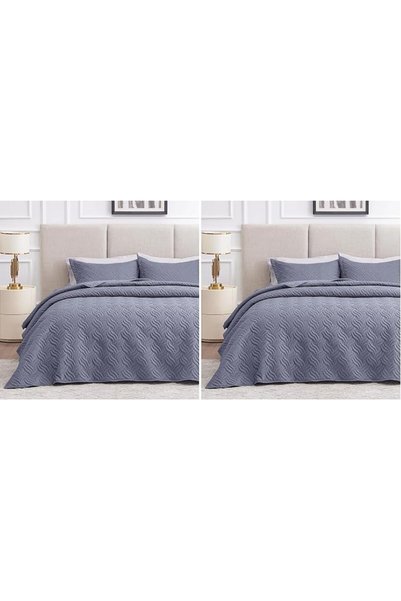 Love's cabin Quilts for Queen Bed Blue Bedspreads - Soft Bed Summer Quilt Lig...