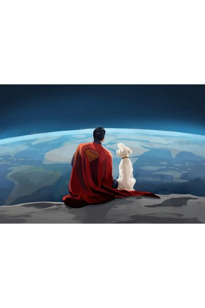 OEM Постер Супермен и Крипто над облаките, 61x90 см, poster5482
