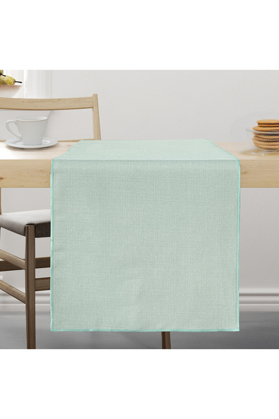 Schafer Home Bianca Keten Polyester Runner 40x160 Cm 1 Parça-Mint Yeşili