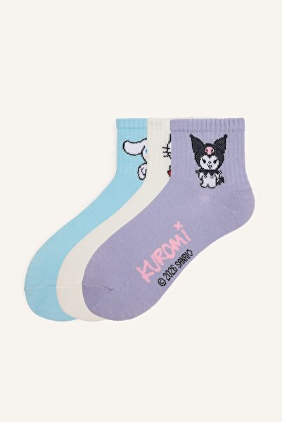 DeFacto Hello Kitty and Friends 3-Pack Cotton Character Patterned Socks for G...