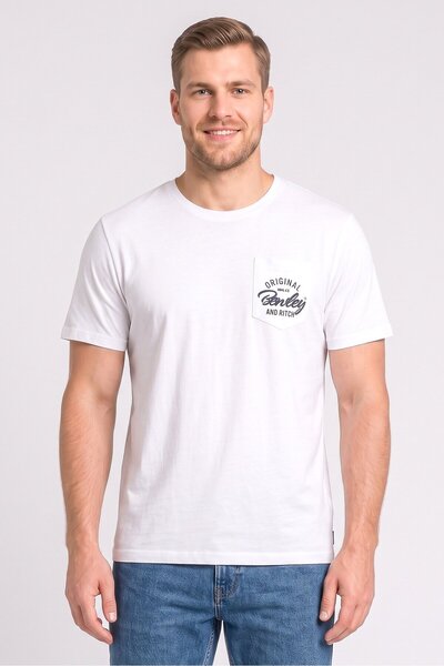 Bewley Ritch Men Crew Neck Short Sleeve Graphic Print T-Shirt, White