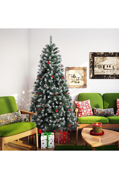 GGEROU 120cm/ 150cm/ 180cm/ 210cm/ 240cm Christmas Tree Premium PVC Artificia...