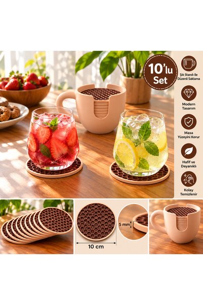 Modern Bardak Altlığı Seti 10 lu