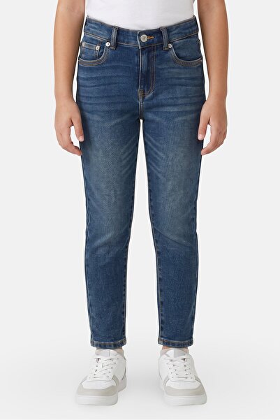 Levi's Kids Girl Medium Washed Non Stretchable Mom Jeans, Blue
