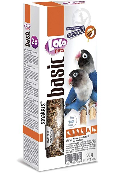 Lolo Pets Smakers Complete Food for Lovebirds -Honey, 2pcs 90g