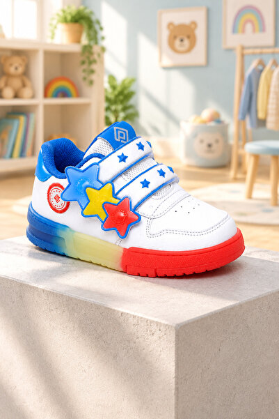 ByCukurovaFrango Pp-2607 2402 Booties Boys' White Saks Velcro Daily Sports Shoes