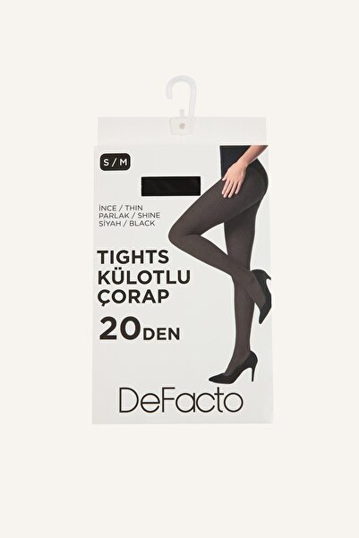 DeFacto جوارب طويلة نسائية لامعة مقاس 20 دين I6954AXNS