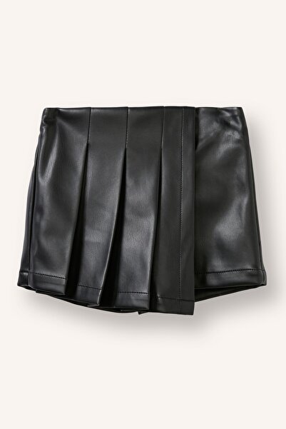 DeFacto Pile Detailed Faux Leather Skirt for Baby Girl I1150A526Wn