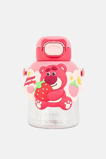 Disney Pixar Lotso Textured Water Bottle With Detachable Strap, Multicolor