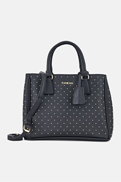 Bebe Women Brand Logo Satchel Bag, Black
