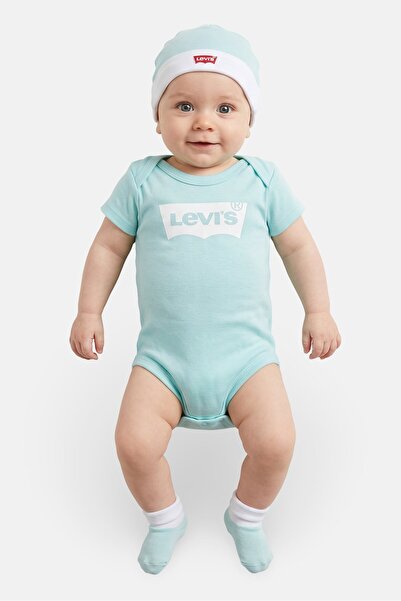Levi's Toddlers Boy 3 Pieces Brand Logo Gift Set, Turquoise