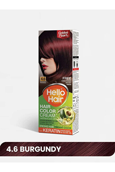 Golden pearl Hello Hair - Hair Color Cream Burgundy 4.6