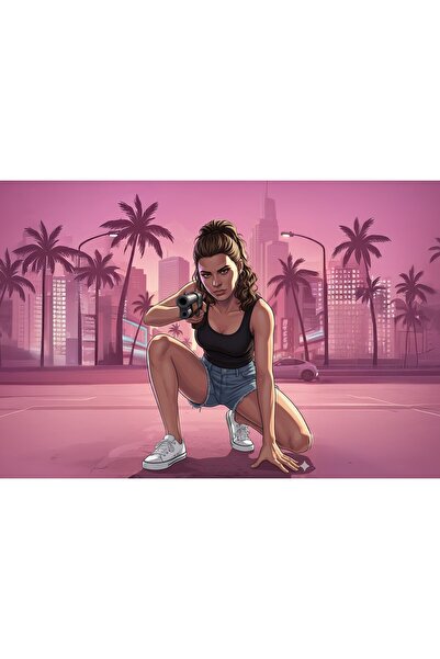 OEM Постер Лучия Камиос в играта GTA 6, 61x90 см, poster6317