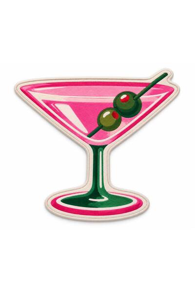 Rugs Modern Halı ETA Pembe Martini Desen Modern Dokuma Taban Dekoratif Halı e...