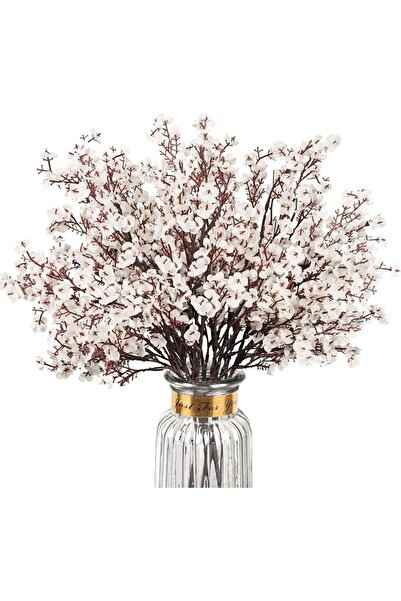 X SPRING Babys Breath Artificial Flowers, 8 PCS White Real Touch Fake Silk Fl...