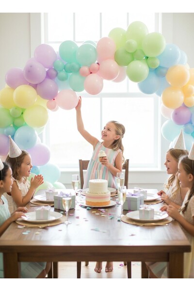 Generic Brand 70 Balloons- 1 Balloon Chain- 1 Balloon Band Macaron Yellow Blu...
