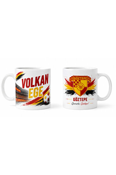 Göztepe Futbol Kulübü Taraftarı İsme Özel Logolu Porselen Kupa Bardak