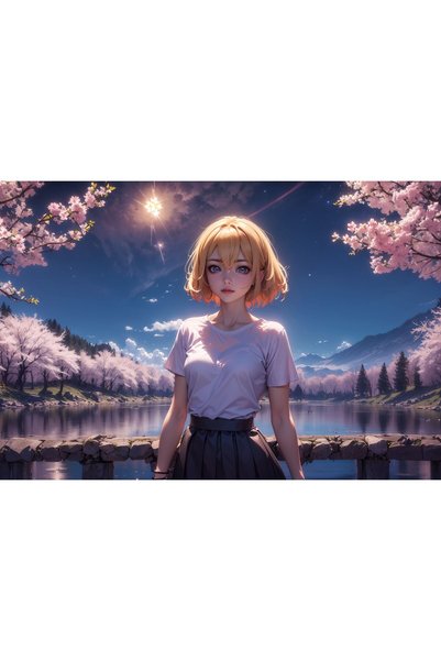 OEM Poster Fată Anime în Natură 5k, 61x90 cm, poster6887