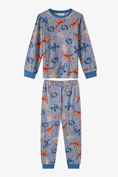 Penti Erkek Çocuk Mavi Mystic Dragons Uzun Kollu Pijama Takımı