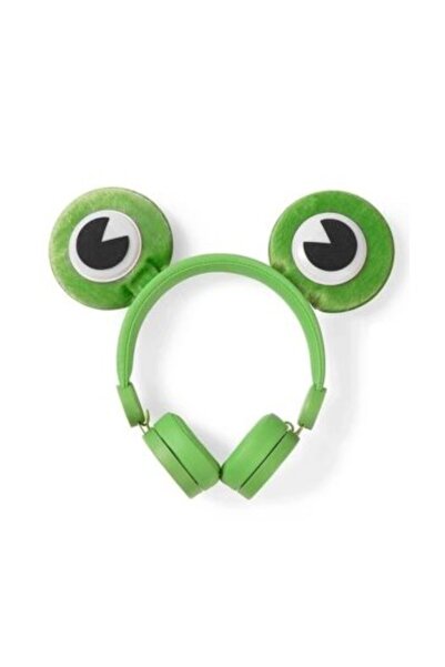 Nedis Freddy Frog Animaticks Yeşil Çıkarılabilir Aksesuarlı Kulak Üstü Çocuk Kulaklığı