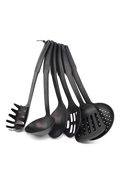 OEM Set de 6 ustensile de bucătărie, rezistente la căldură, negre