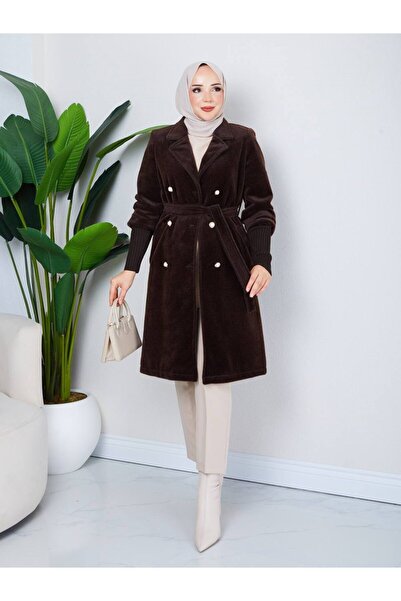 PAVENTİ Angora Ribbed Sleeve Classic Fox Brown