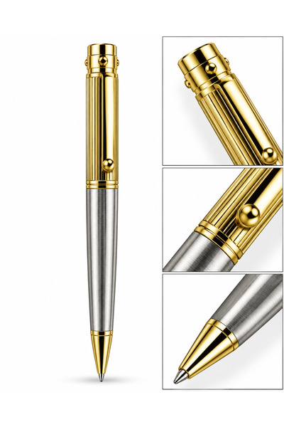Generic Brand قلم فاخر ذهبي وفضي بتصميم أنيقLOOSTER TIME