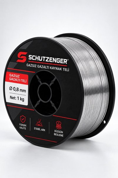 SCHUTZENGER GAZSIZ GAZALTI KAYNAK MAKİNESİ TELİ KAYNAK TELİ 0.8 mm 1 KG GERMA...