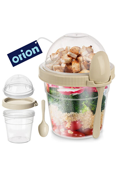 Orion Set Recipient Iaurt Cu Lingurita Si Bol Musli, 400 ml, 11.5x10.5x13.5 c...
